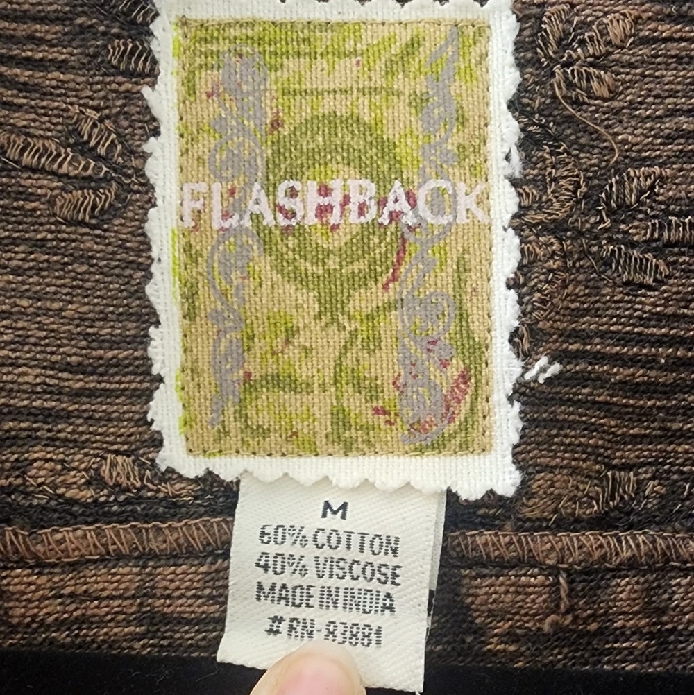 Flashback Embroidered Brown Jacket, Size Medium, … - image 3